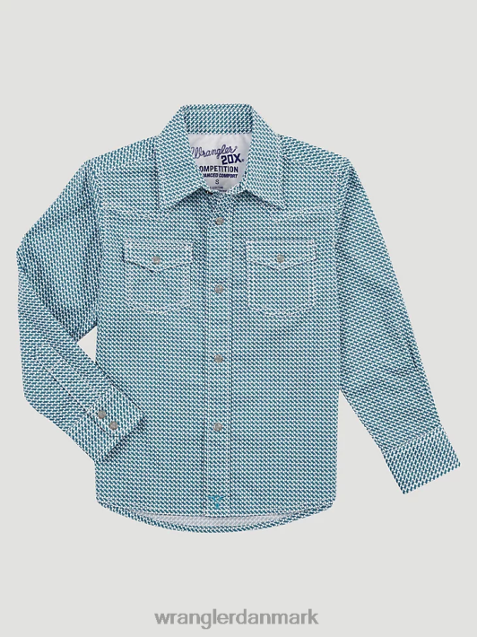 tøj Wrangler 20x avanceret komfort vestlig skjorte med trykknapper blå zag (112317146) drenge 06DT4992