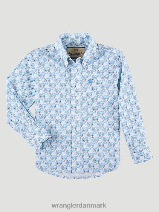 tøj Wrangler klassisk button-down skjorte blå paisley (112324883) drenge 06DT41024