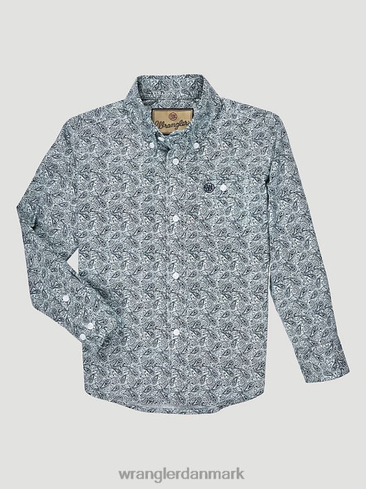 tøj Wrangler klassisk button-down skjorte ægte paisley aqua (112327841) drenge 06DT41025