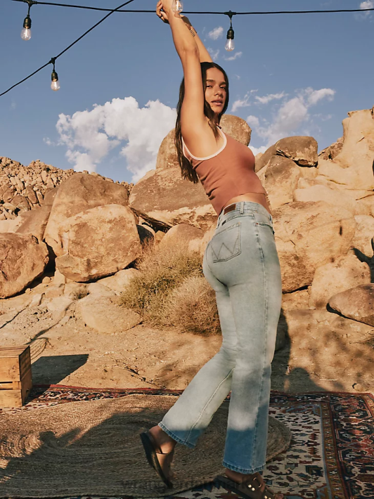 tøj Wrangler høj taljet fed støvlejean let vask (112327629) Kvinder 06DT4731