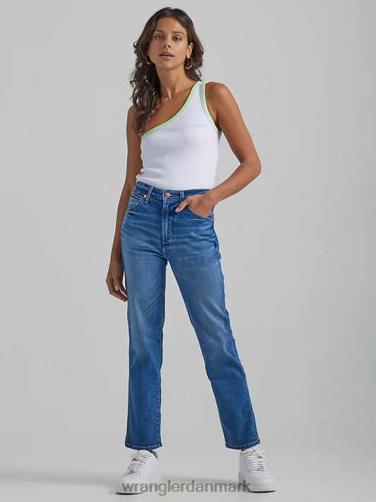 tøj Wrangler vilde vesten 603 high rise straight jean røg hav (112334568) Kvinder 06DT4766