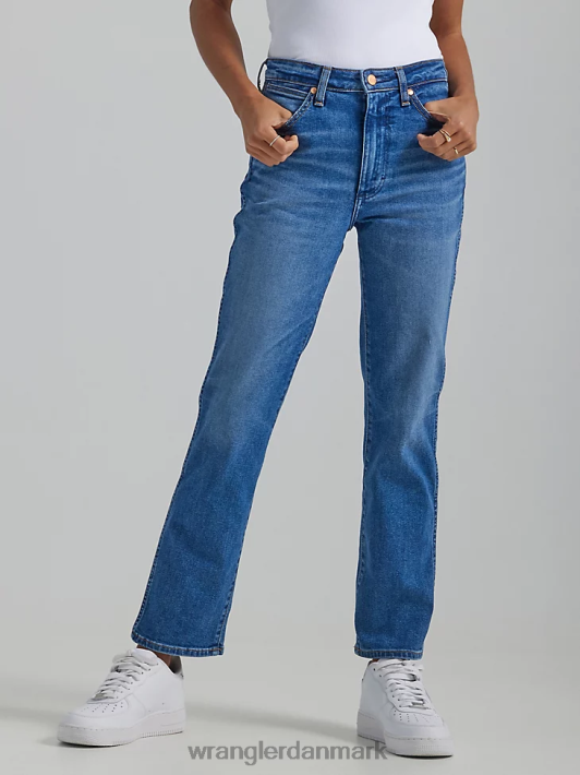 tøj Wrangler vilde vesten 603 high rise straight jean røg hav (112334568) Kvinder 06DT4766