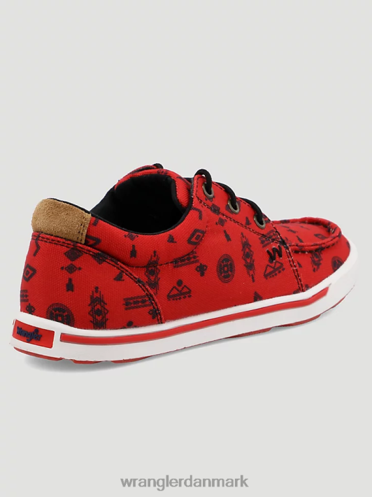 fodtøj Wrangler lav top sneaker med sydvestlig print rød/sort (112318572) Kvinder 06DT4931