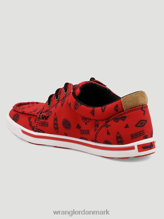 fodtøj Wrangler lav top sneaker med sydvestlig print rød/sort (112318572) Kvinder 06DT4931