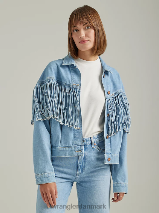 tøj Wrangler kæreste denim jakke isnende blå (112333587) Kvinder 06DT4854