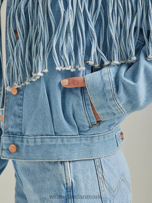tøj Wrangler kæreste denim jakke isnende blå (112333587) Kvinder 06DT4854