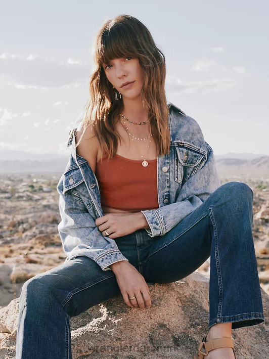 tøj Wrangler kæreste denim jakke isnende blå (112333587) Kvinder 06DT4854