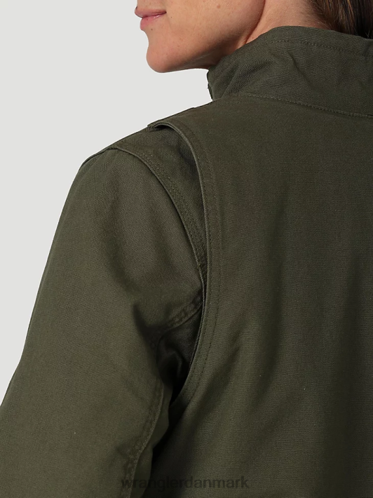 tøj Wrangler riggs hårde lag sherpa-foret lærredsjakke loden (112318476) Kvinder 06DT4864