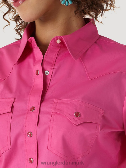 tøj Wrangler langærmet et punkts bærestykke foran og bagpå solid top pink (lw1003k) Kvinder 06DT4891