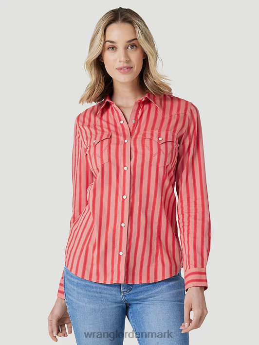 tøj Wrangler retro americana bandana western skjorte rød (112327234) Kvinder 06DT4882