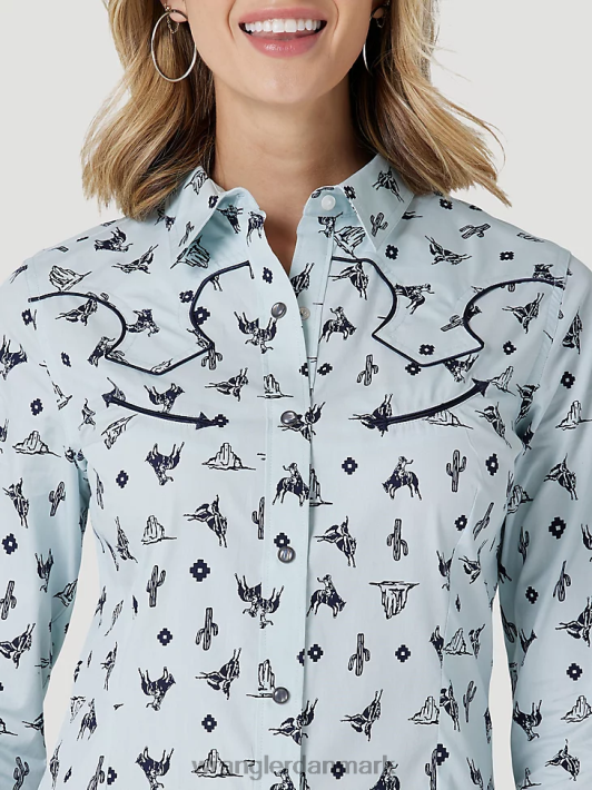 tøj Wrangler retro americana bandana western skjorte rød (112327234) Kvinder 06DT4882