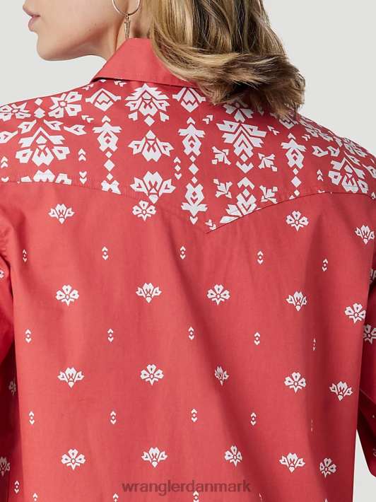 tøj Wrangler retro americana bandana western skjorte rød (112327234) Kvinder 06DT4882