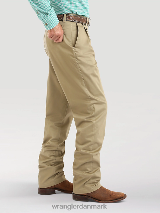 tøj Wrangler casuals plisseret front afslappet pasform bukser kaki (00097kh) Mænd 06DT4262