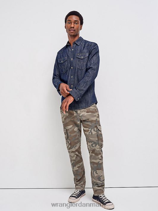 tøj Wrangler flex tilspidsede cargobukser brun jungle camo (112326274) Mænd 06DT4228