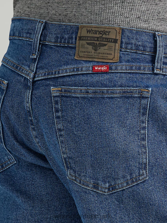 tøj Wrangler femstjernet premium denim flex for komfort jean med afslappet pasform mid indigo (97fxvmi) Mænd 06DT480