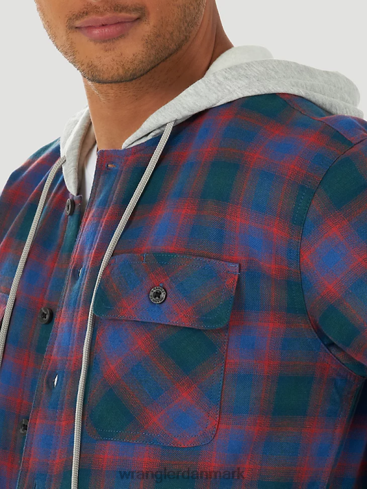 tøj Wrangler autentisk quiltet flannel skjortejakke blå/rød (zheepab) Mænd 06DT4392