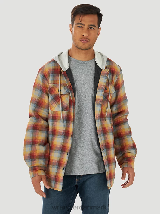 tøj Wrangler autentisk quiltet flannel skjortejakke rød/gul (zheepat) Mænd 06DT4394
