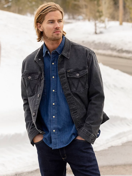 tøj Wrangler klassisk denim trucker jakke sort (mtjdabk) Mænd 06DT4613