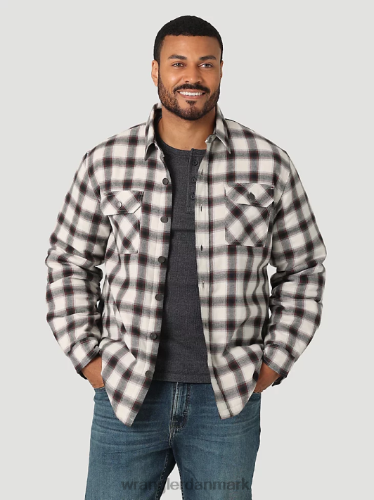 tøj Wrangler kraftig plaid sherpa-foret skjortejakke lilly hvid (112324451) Mænd 06DT4390