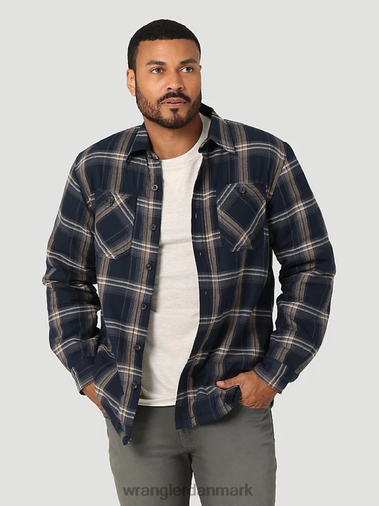 tøj Wrangler kraftig plaid sherpa-foret skjortejakke ombre blå (112324450) Mænd 06DT4388