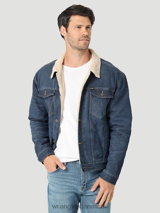 tøj Wrangler sherpa foret denimjakke mørk indigo (112323850) Mænd 06DT4614