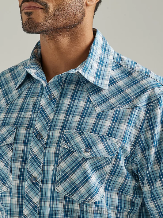 tøj Wrangler 20x konkurrence avanceret komfort kortærmet western skjorte med to lommer Pacific check (112327806) Mænd 06DT4453