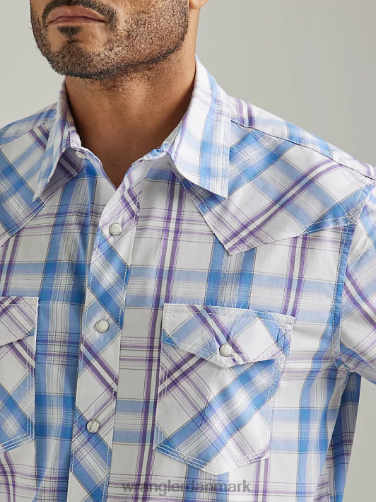 tøj Wrangler 20x konkurrence avanceret komfort kortærmet western skjorte med to lommer iris lilla (112327811) Mænd 06DT4454