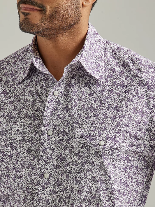 tøj Wrangler 20x konkurrence avanceret komfort langærmet westernskjorte med trykknapper lilla drue paisley (112327808) Mænd 06DT4487