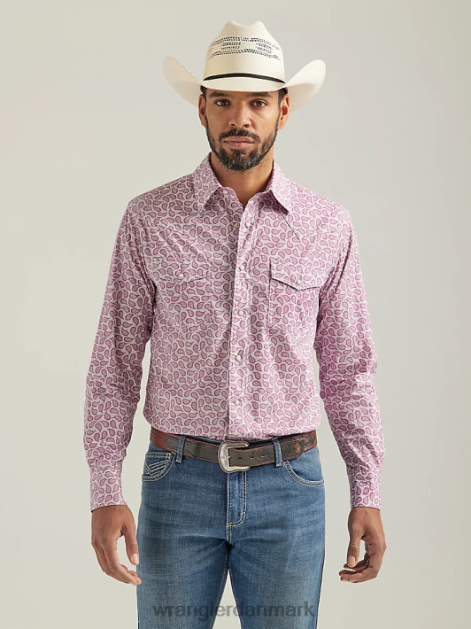 tøj Wrangler 20x konkurrence avanceret komfort langærmet westernskjorte med trykknapper pink paisley (112324838) Mænd 06DT4486