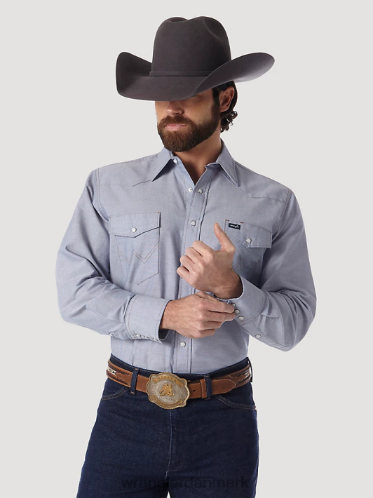 tøj Wrangler cowboy cut work western stiv denim langærmet skjorte chambray (70130mw) Mænd 06DT4440