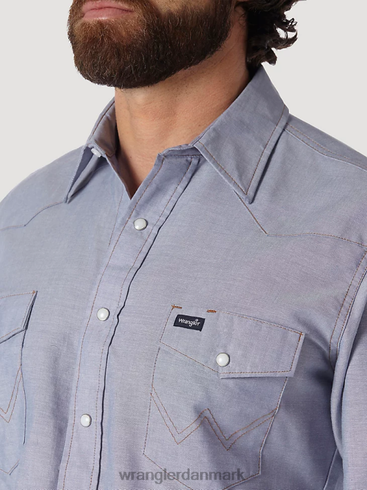 tøj Wrangler cowboy cut work western stiv denim langærmet skjorte chambray (70130mw) Mænd 06DT4440