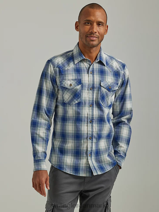 tøj Wrangler cowboy vask plaid skjorte navagio bay (112330909) Mænd 06DT4415