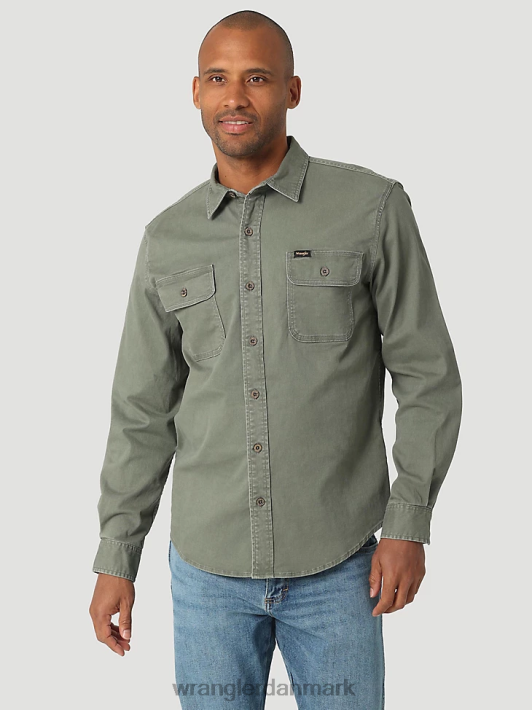 tøj Wrangler episk blød stretch twill skjorte gran (112322905) Mænd 06DT4331