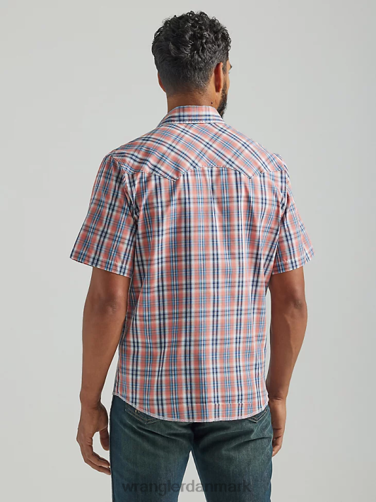 tøj Wrangler fashion snap-kortærmet western-snaps plaid skjorte orange (112324665) Mænd 06DT4458