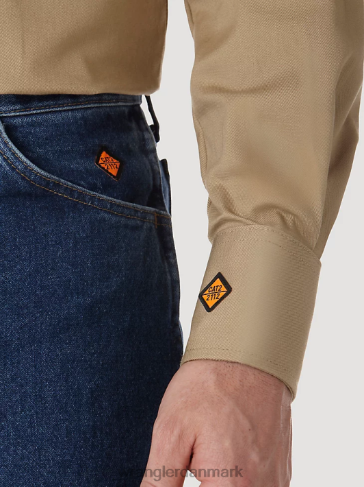 tøj Wrangler fr flammesikker langærmet western skjorte med snapspjæld marineblå/sort (fr123bl) Mænd 06DT4500