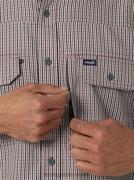 tøj Wrangler george strædet skjorte med korte ærmer med knap ned med én lomme babyblå (112324872) Mænd 06DT4300