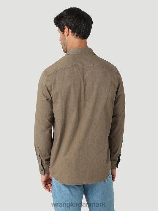 tøj Wrangler langærmet twill/denim skjorte teaklyng (112324408) Mænd 06DT4376