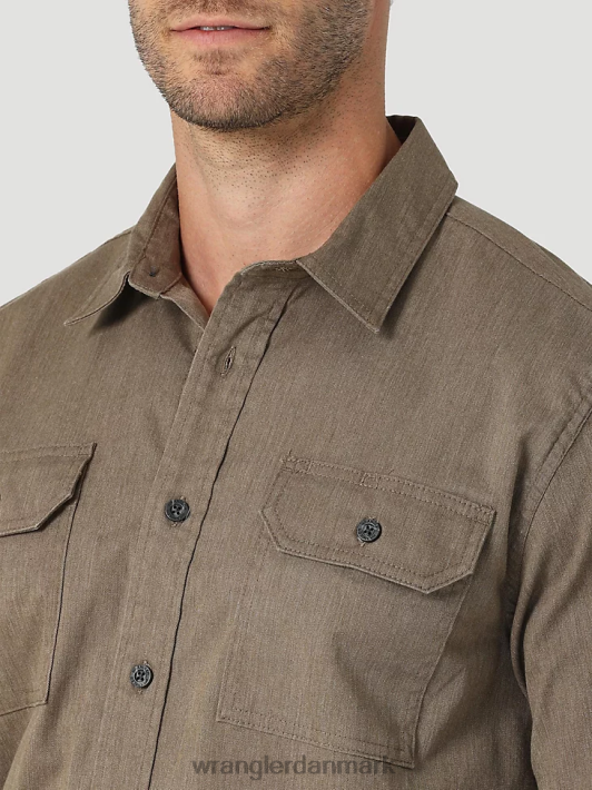 tøj Wrangler langærmet twill/denim skjorte teaklyng (112324408) Mænd 06DT4376