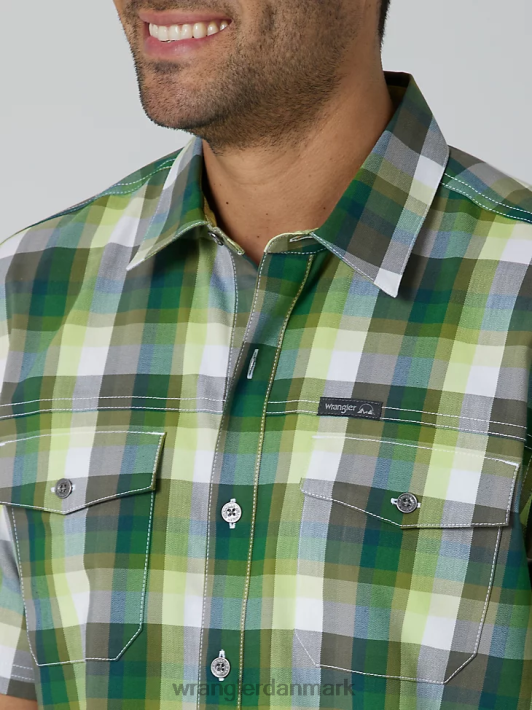 tøj Wrangler miljøvenlig plaid kortærmet lejrskjorte ametyst skov (112336161) Mænd 06DT4399