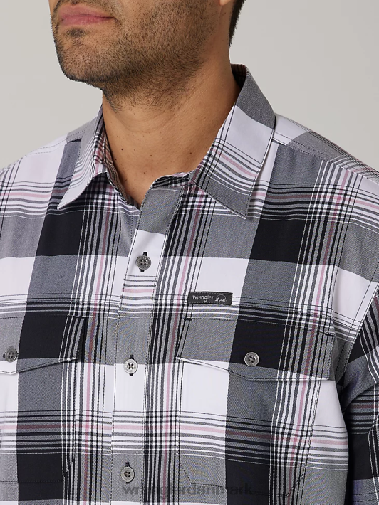 tøj Wrangler miljøvenlig plaid kortærmet lejrskjorte jade sort (112336189) Mænd 06DT4398