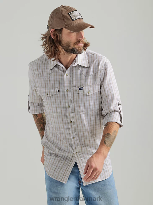 tøj Wrangler præstations-print langærmet plaid skjorte tan plaid (112326185) Mænd 06DT4435