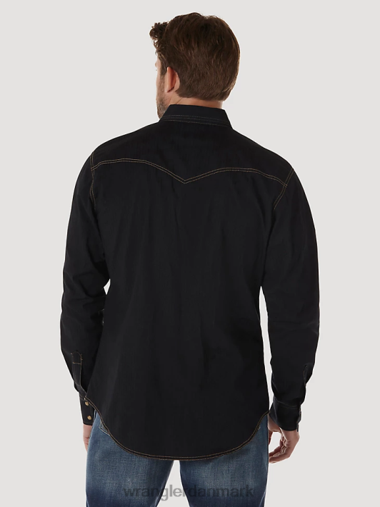 tøj Wrangler retro langærmet western solid dobbyskjorte med snaps sort (mvr532x) Mænd 06DT4471