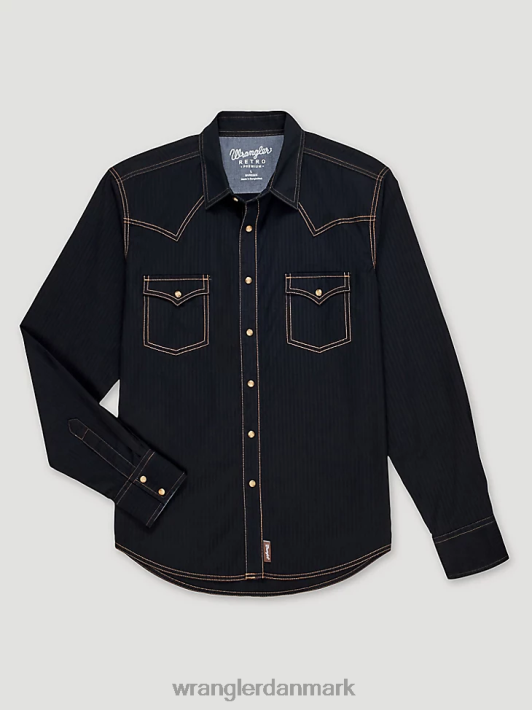 tøj Wrangler retro langærmet western solid dobbyskjorte med snaps sort (mvr532x) Mænd 06DT4471