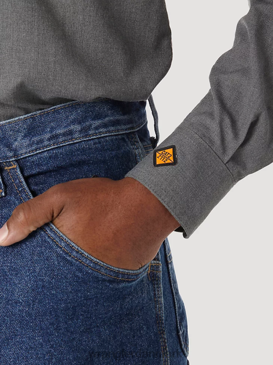 tøj Wrangler riggs arbejdstøj fr flammesikker twill solid arbejdsskjorte grå (fr3w01g) Mænd 06DT4401