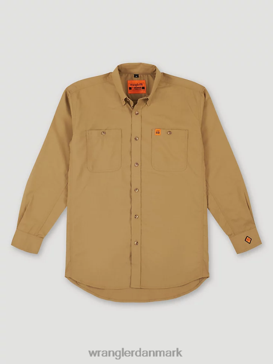 tøj Wrangler riggs arbejdstøj fr flammesikker twill solid arbejdsskjorte kaki (fr3w01k) Mænd 06DT4403