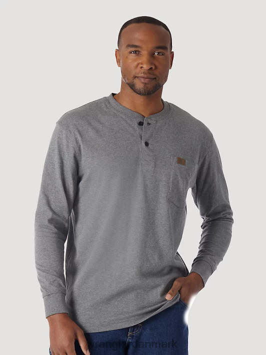 tøj Wrangler riggs arbejdstøj langærmet solid henley koksgrå (3w750ch) Mænd 06DT4288