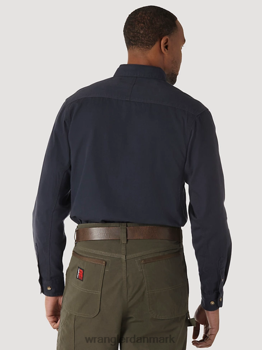tøj Wrangler riggs workwear langærmet knap ned solid twill arbejdsskjorte marine (3w501nv) Mænd 06DT4350
