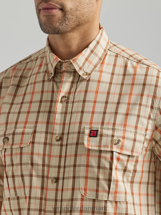 tøj Wrangler riggs workwear plaid arbejdsskjorte khaki gul (112325418) Mænd 06DT4673