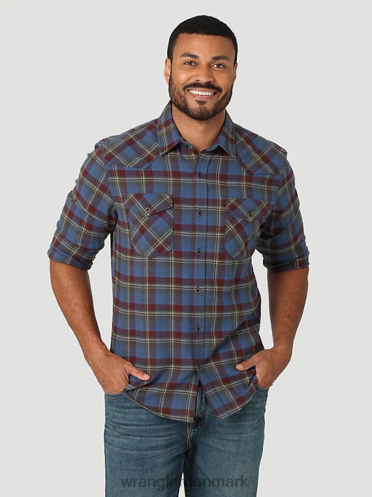 tøj Wrangler sky flannel fri til stretch skjorte ægte flåde (112324441) Mænd 06DT4383