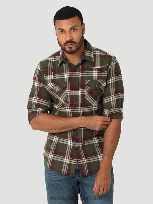 tøj Wrangler sky flannel fri til stretch skjorte skovnat (112325082) Mænd 06DT4385